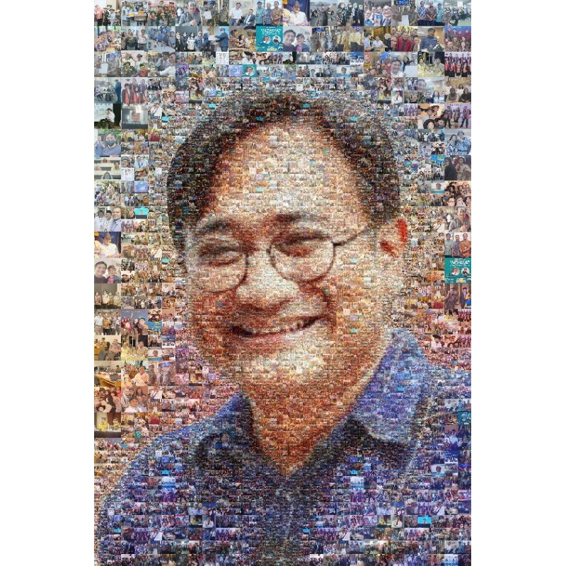 Mozaik Foto + Cetak Kanvas tanpa bingkai