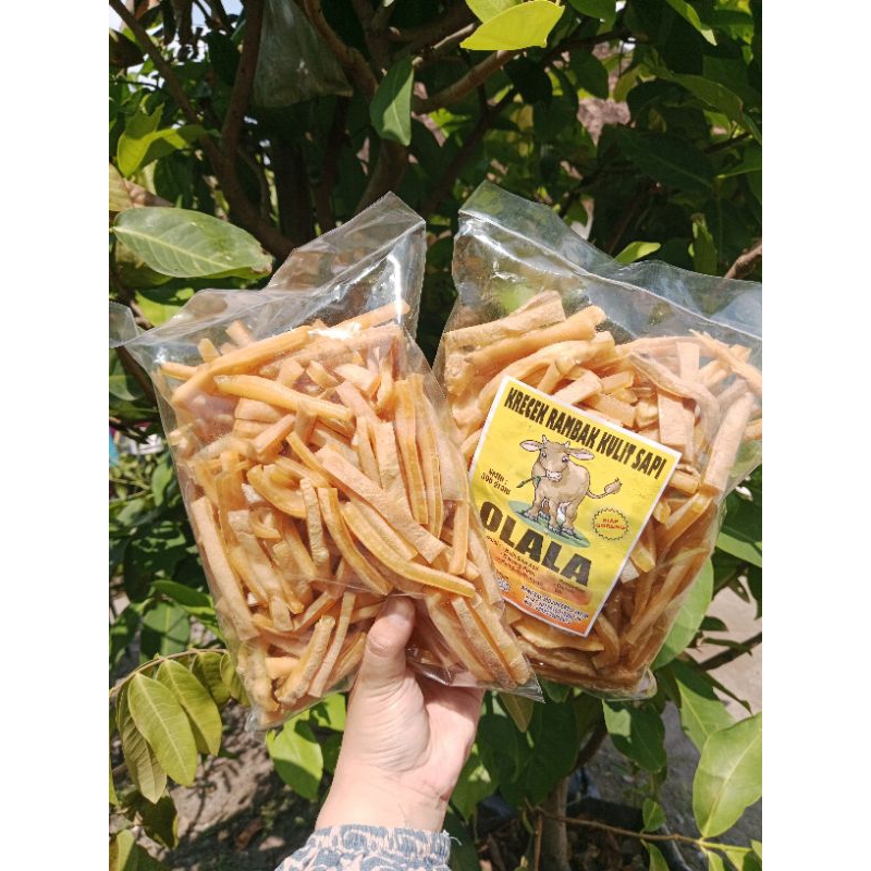 

Krecek rambak Olala/siap goreng/rambak mentah/rambak kulit sapi asli varian mie 500gram