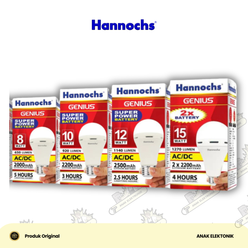 Hannochs Lampu Emergency GENIUS / Lampu Emergency Hannochs 8 Watt 10 Watt 12 Watt 15 Watt