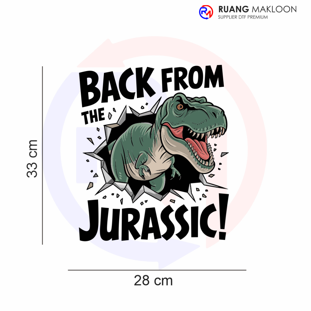 Sablon Setrika Sablon DTF Satuan A3 DINOSAURUS - SIAP PRESS