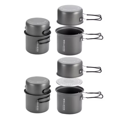 EDS Travel Tableware Pot with Handle Ultralight Outdoor Pot Camping Cooking Pot for Trekking Hiking