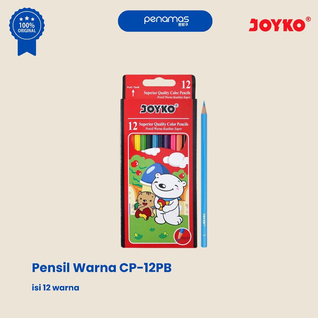 

PENSIL WARNA JOYKO 12 WARNA CP-12PB / SET