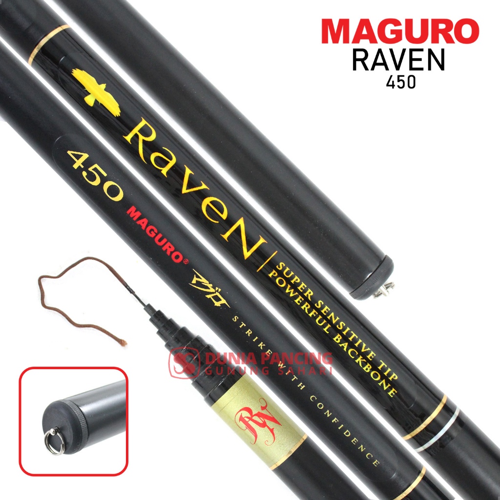 Joran Tegek / Pole Maguro Carbon Keiryu Raven Pilih Ukuran