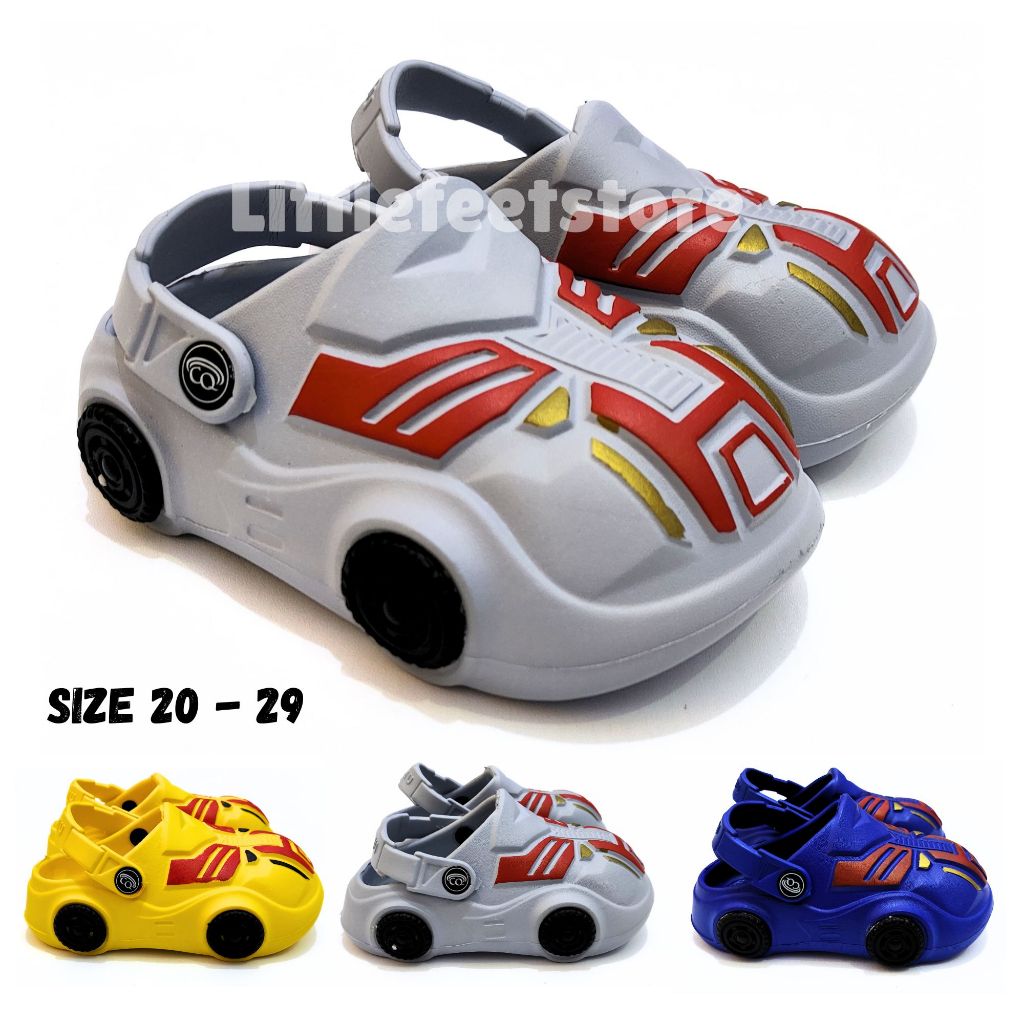 Sandal Bakpao Anak Laki Laki Karakter Transformer Kuning Abu Biru