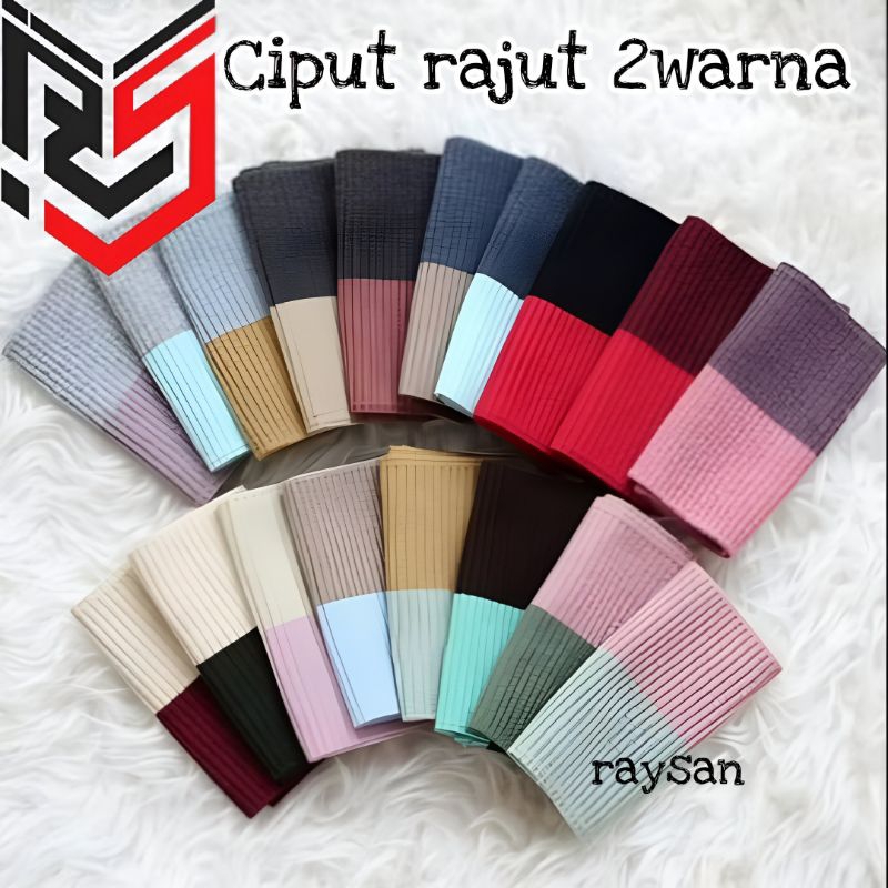 Ciput Rajut Bandana 2 Warna 4 Warna Daleman Krudung Alas Hijab Jilbab