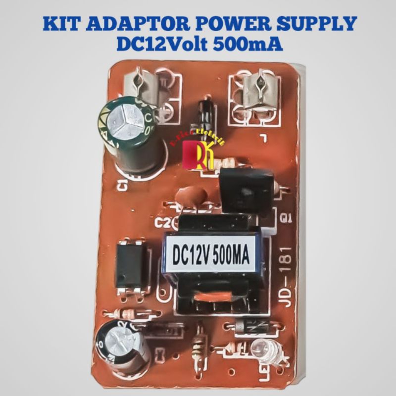 Kit Adaptor Power suplly DC 12volt 500mA