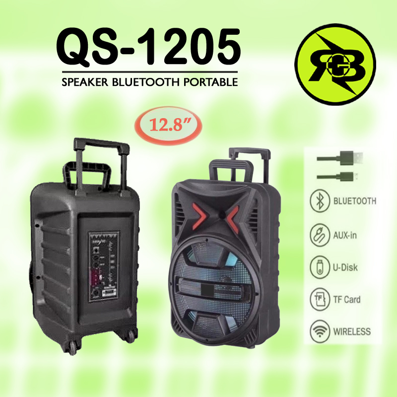 ( RGB Acc ) Speaker Bluetooth portable 12.8 inch QS - 1205 / QS1205 speker wireless 12,8 inch plus m