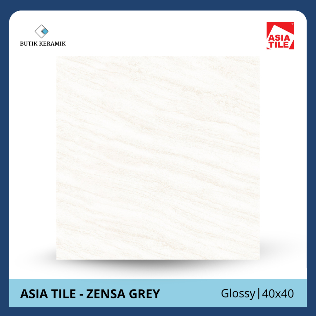 Keramik 40x40 Glossy | Asia Tile | Zensa Cream Grey Series | Glossy | Grade A / KW 1 | Keramik Lanta