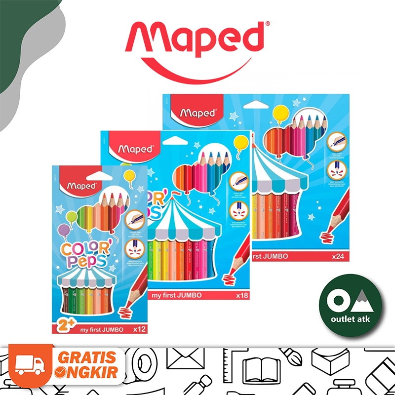 

Pensil Warna Anak Balita Maped Colorpeps My First Jumbo Colour Pencils Prancis