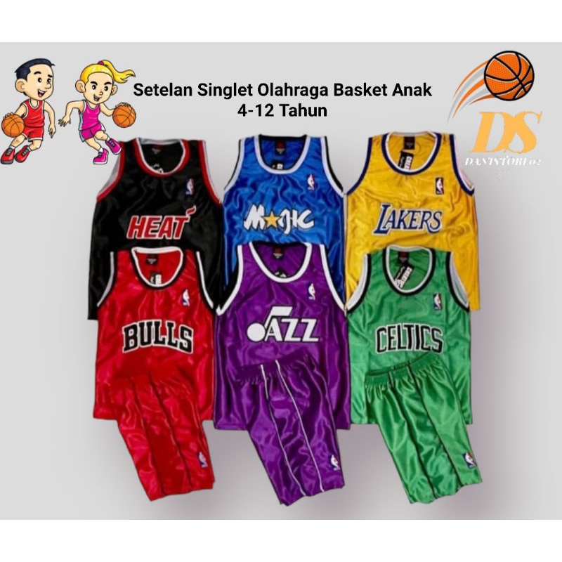 SETELAN SINGLET OLAHRAGA BASKET ANAK