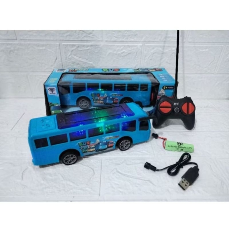 mainan bus tayo remote control baterai cas