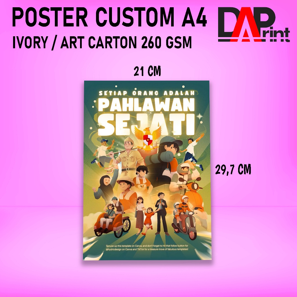 

Cetak Poster A4 Custom Art Karton 260gr