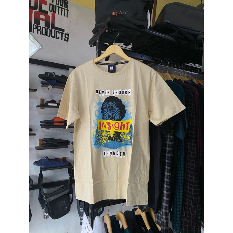 KAOS INSIGHT NEVER ENOUGH THUNDER WARNA CREAM DAN HITAM ORIGINAL