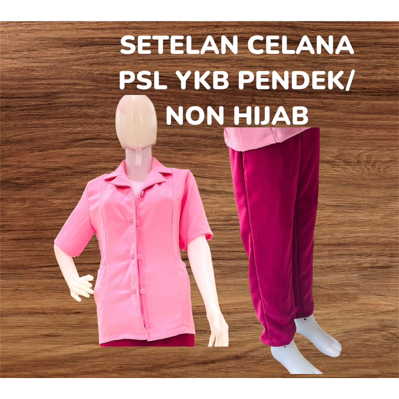 seragam Setelan celana psl ykb pendek Free lencana