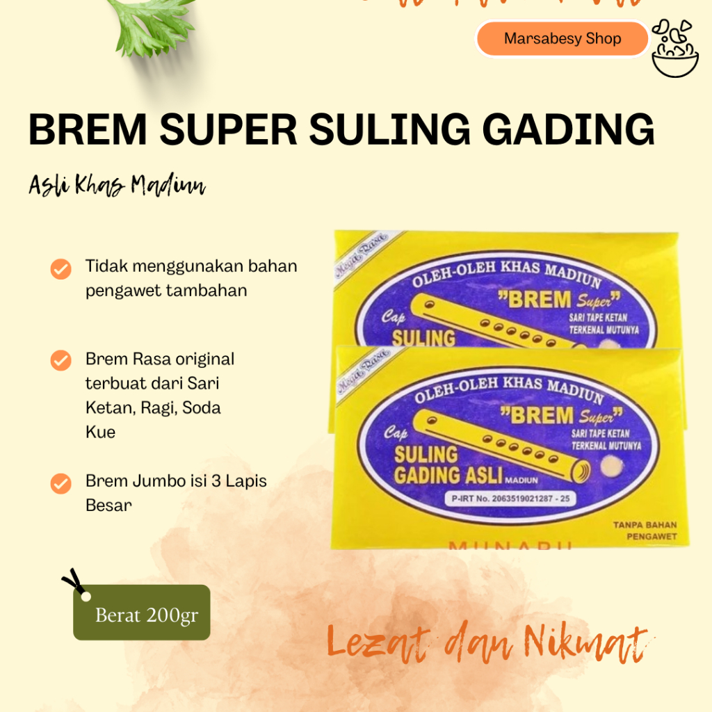 

NEW BREM MADIUN JUMBO SUPER CAP SULING GADING ORIGINAL MEGA RASA MURAH BERKUALITAS