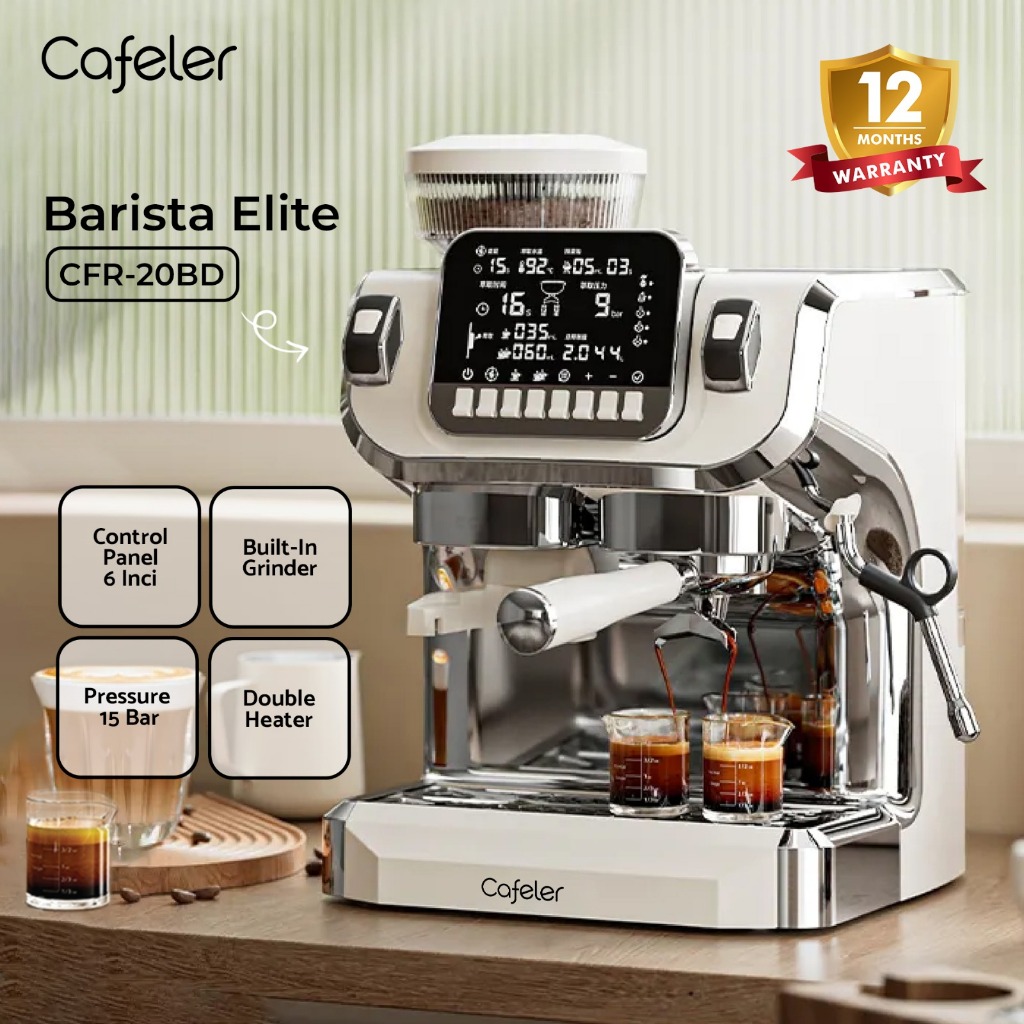 Cafeler Mesin Kopi Espresso 2 Heater Coffee Maker Smart Screen Kontrol