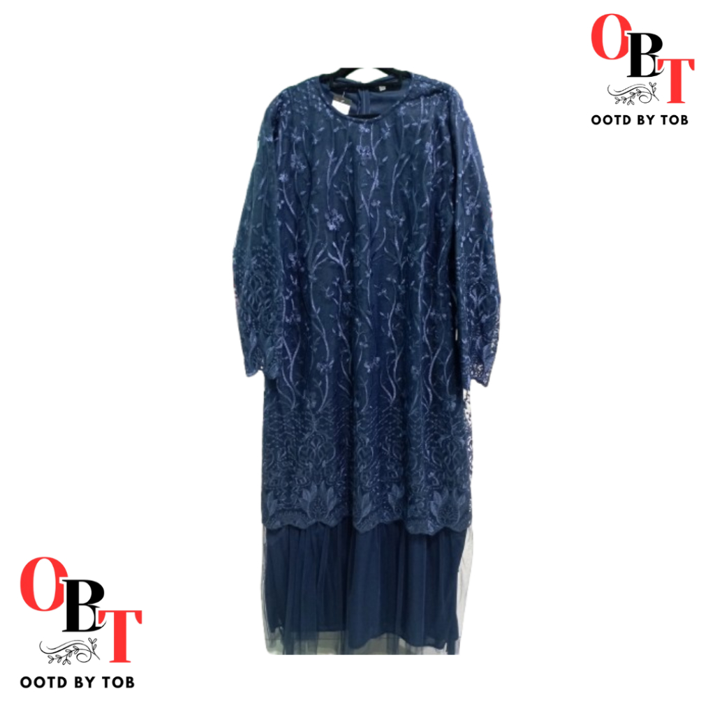 Gamis Tutu Kombinasi Brukat Tile Mewah Dewasa