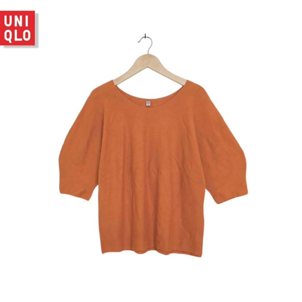 Sweater / Atasan Lengan Pendek Balon Uniqlo Tangerine (KODE : B74-01)