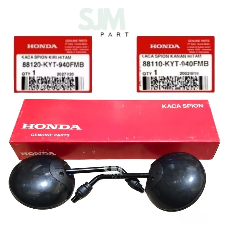 MIRROR COMP L/R BLACK CERMIN KACA SPION SET KANAN KIRI HONDA SCOPPY OLD SCOOPY KARBU Scoopy Karburat