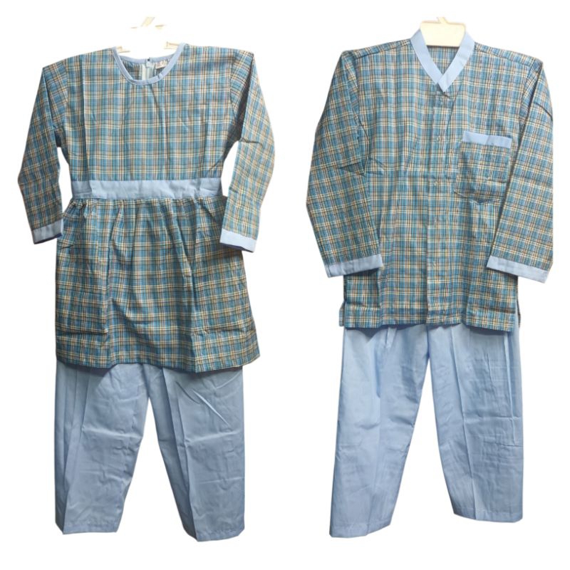 Seragam muslim Paud/TK kotak biru baby