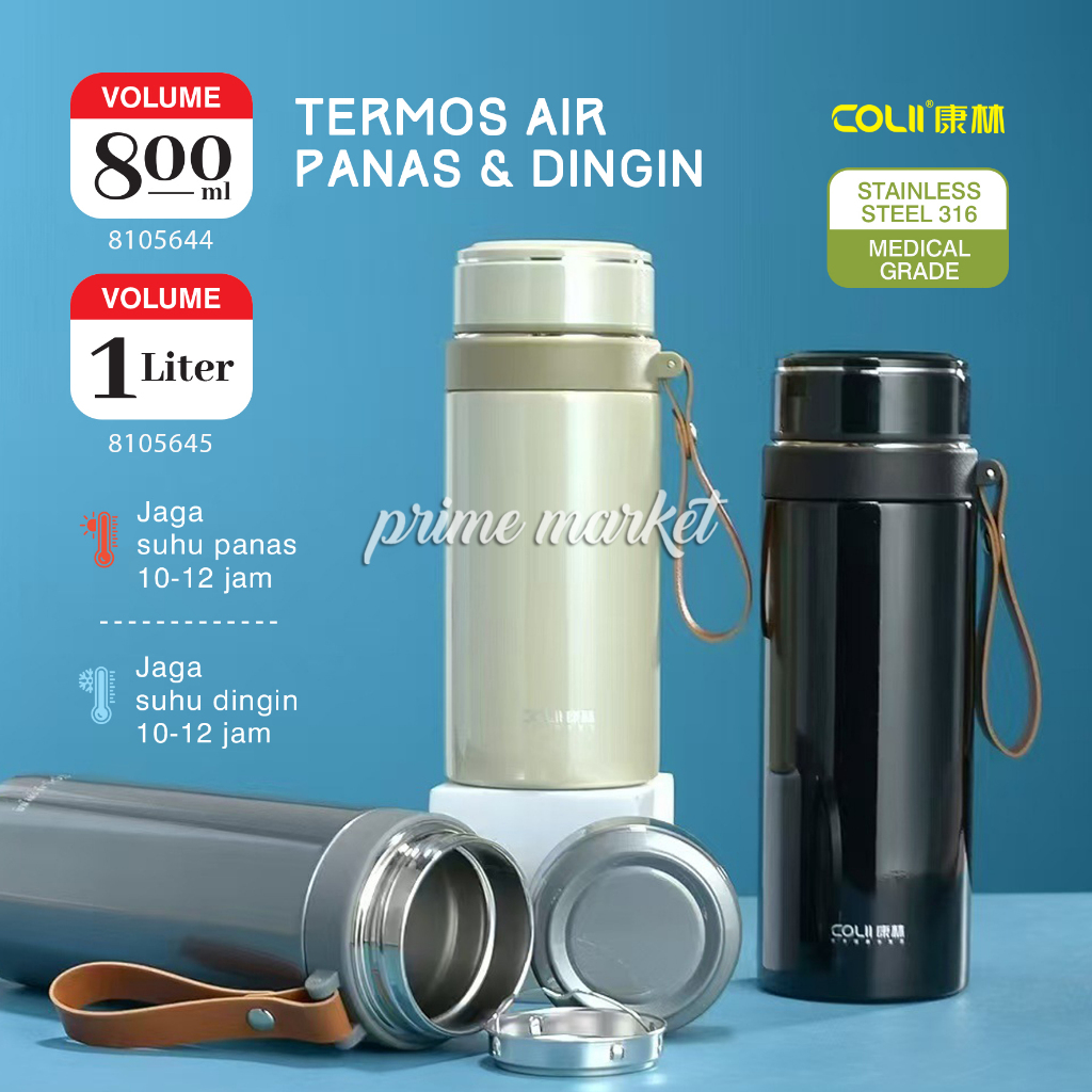 Termos Air Panas Stainless 800ml 1 Liter Thermos Air Panas Tremos Air Panas Dingin (8105644 8105645)