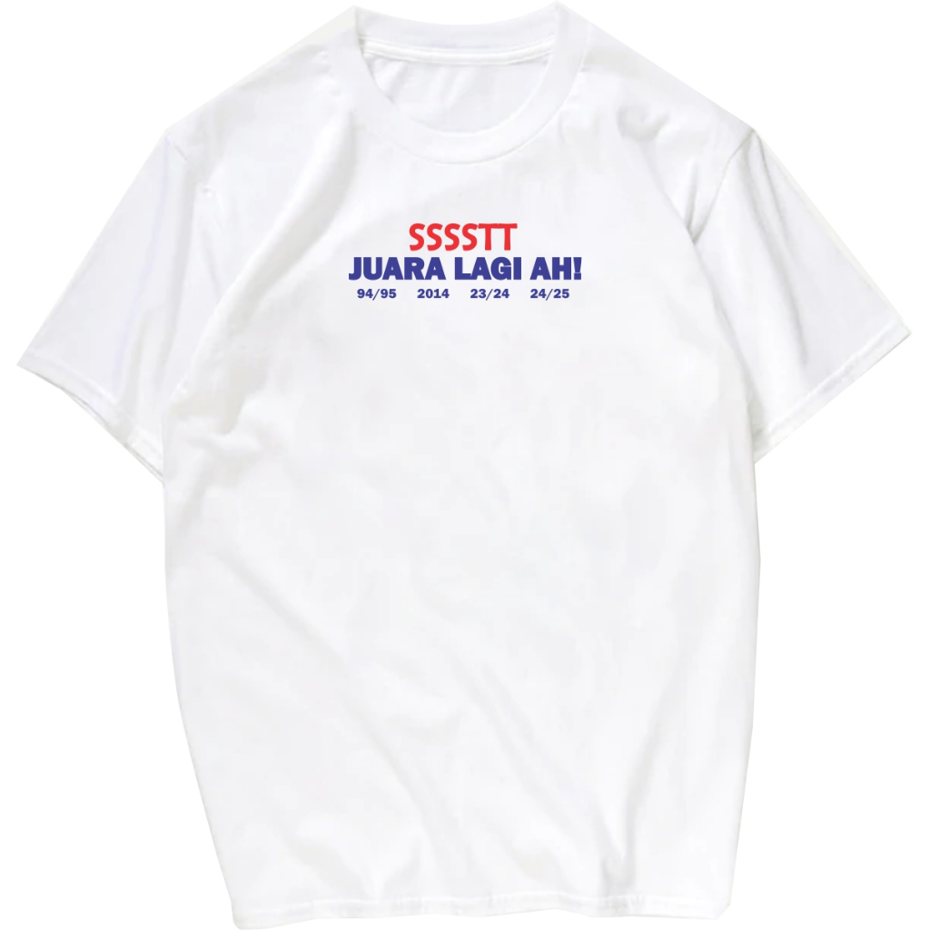 Kaos pria distro pakaian distro art DB ssstt juara lagi Tshirt putih