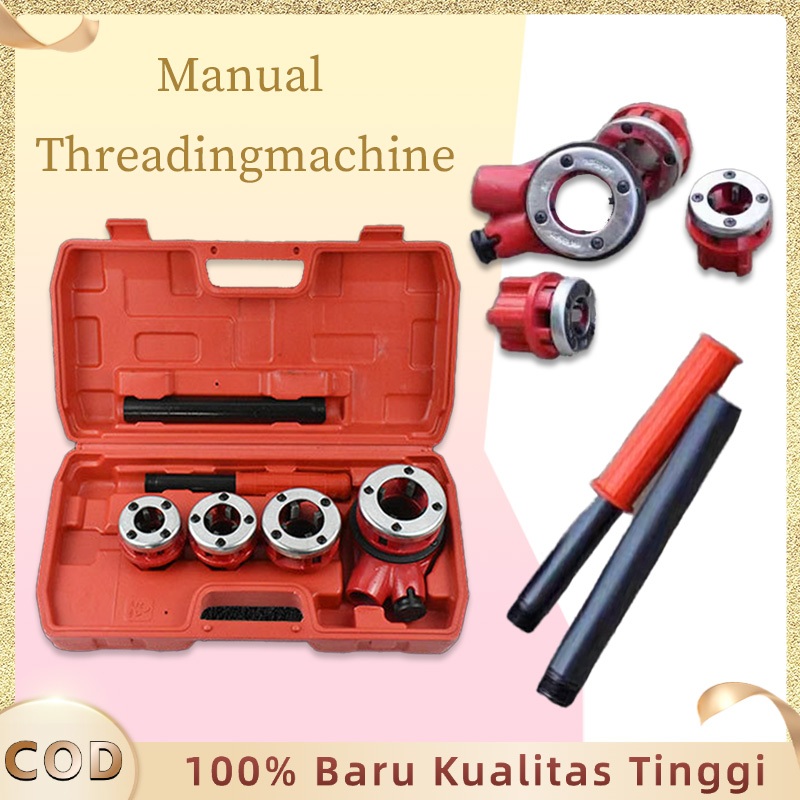Merah Rrc Mesin Alat Snai Snei Pipa Set Alat Pembuat Drat Pipa Besi Besi Tipe 62 1/2" 3/4" 1" 1 1/4"