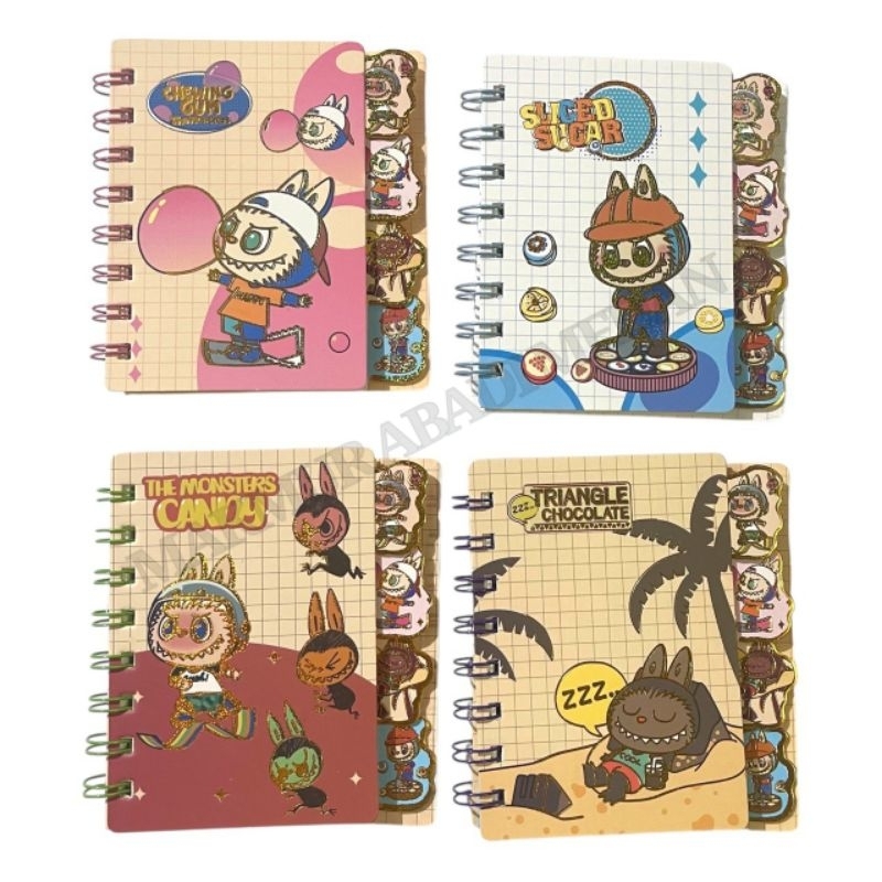 

Notebook Spiral Index A6 Fancy LABUBU BX-8110-30 Buku Spiral A6 Index Diary Spiral