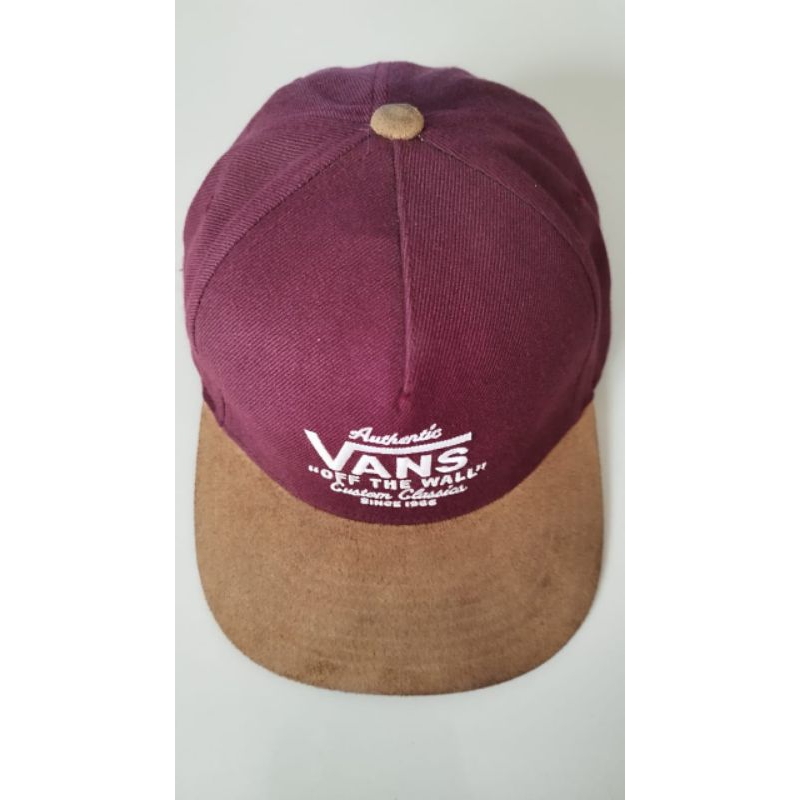 Topi Vans Maroon Coklat Original Like New