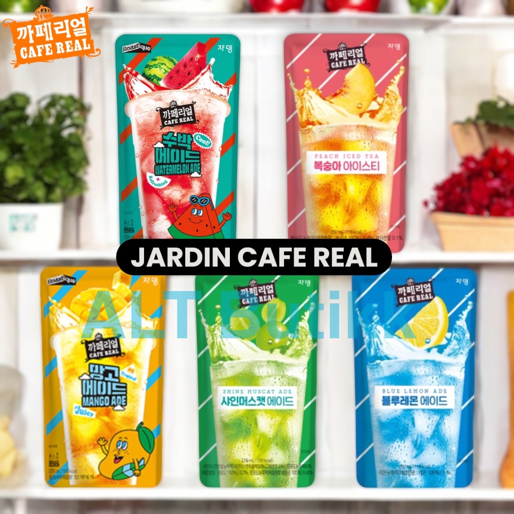 

JARDIN - CAFE REAL | ICED PEACH TEA - BLUE LEMON ADE - SHINE MUSCAT ADE | TEH INSTANT KEMASAN | PRODUCT OF KOREA