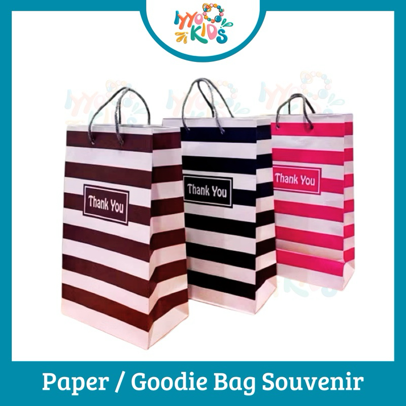 

IYYO KIDS | GB60 Paper Bag Thank You Motif Garis Goodie Bag Souvenir Goodie Bag Tas Hadiah
