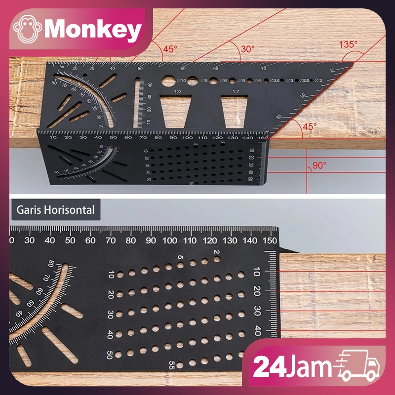 

Penggaris Penggaris Kayu, Penggaris Aluminium, Penggaris Penggaris Sudut Kanan 45/90 Derajat