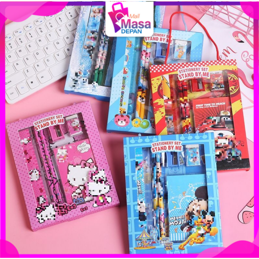 

MMD Alat Tulis Set 6IN1 Stationery Set Lucu Karakter Set Perlengkapan Alat Tulis Sekolah Anak-Anak TK Murah