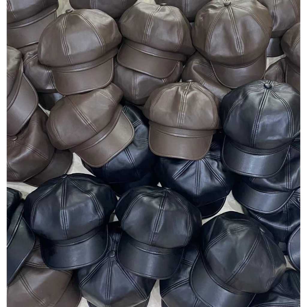 [butiq collcet] Topi  flat cap kulit