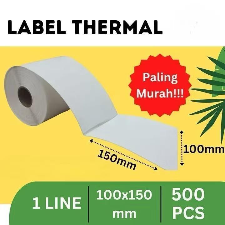 

printer label sticker kertas thermal 100x150 500pcs