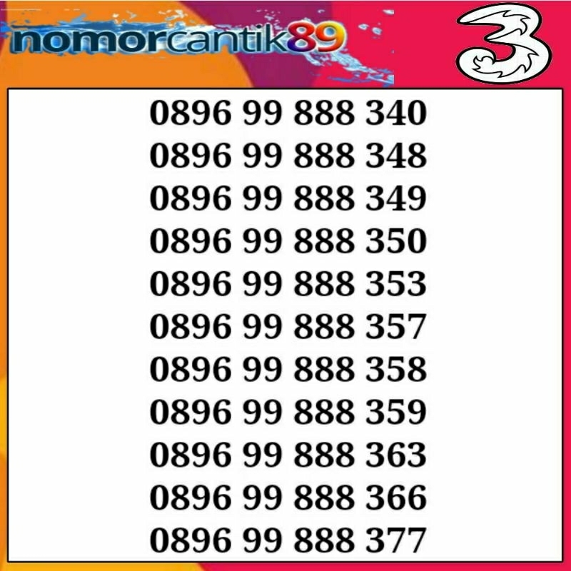 Nomor cantik tri kartu perdana cantik