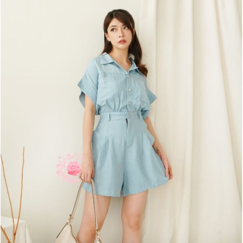 Baju Jumpsuit Denim Jumbo Fany Wanita (Free Pulsa)