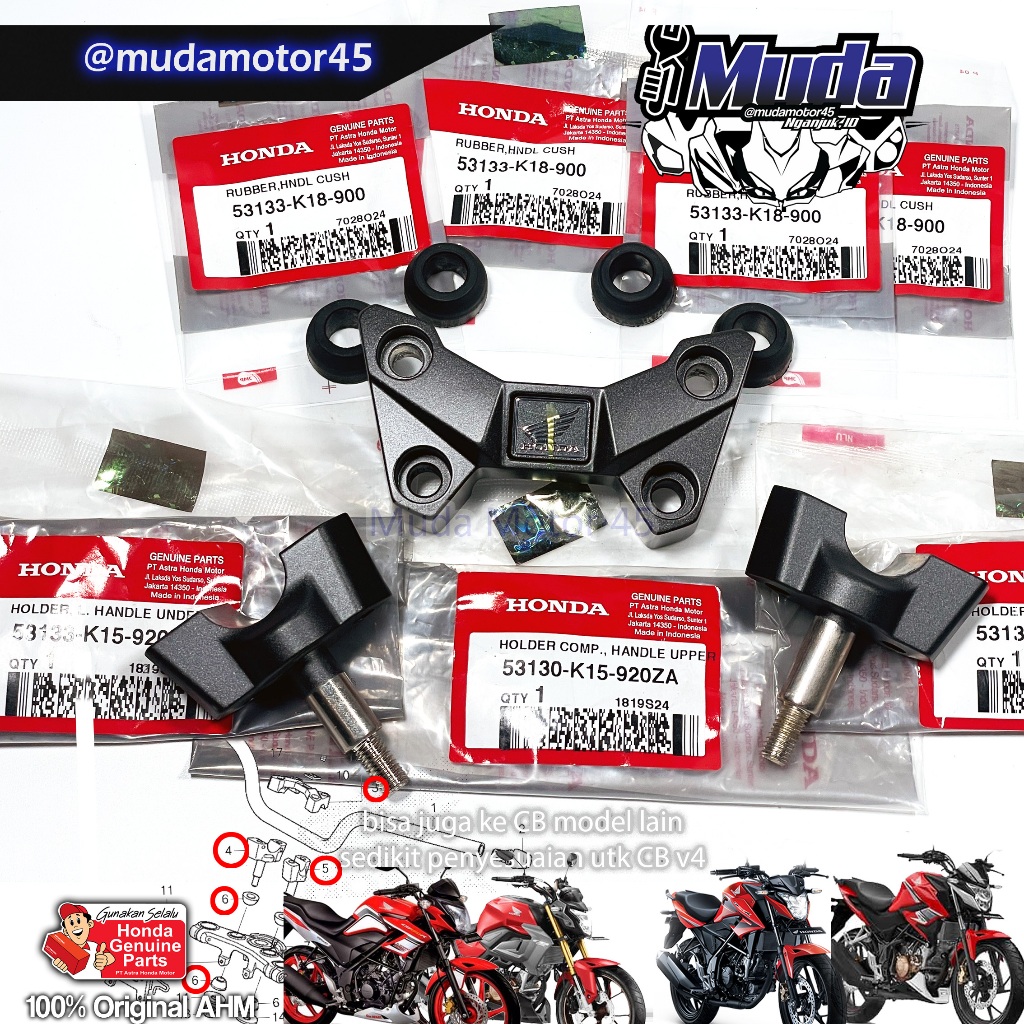 RAISER CB150R LED CB 150 R V2 V3 NEW SET ATAS BAWAH RISER CBR CB 150R DUDUKAN CLAMP KUPU KLEMAN PANG