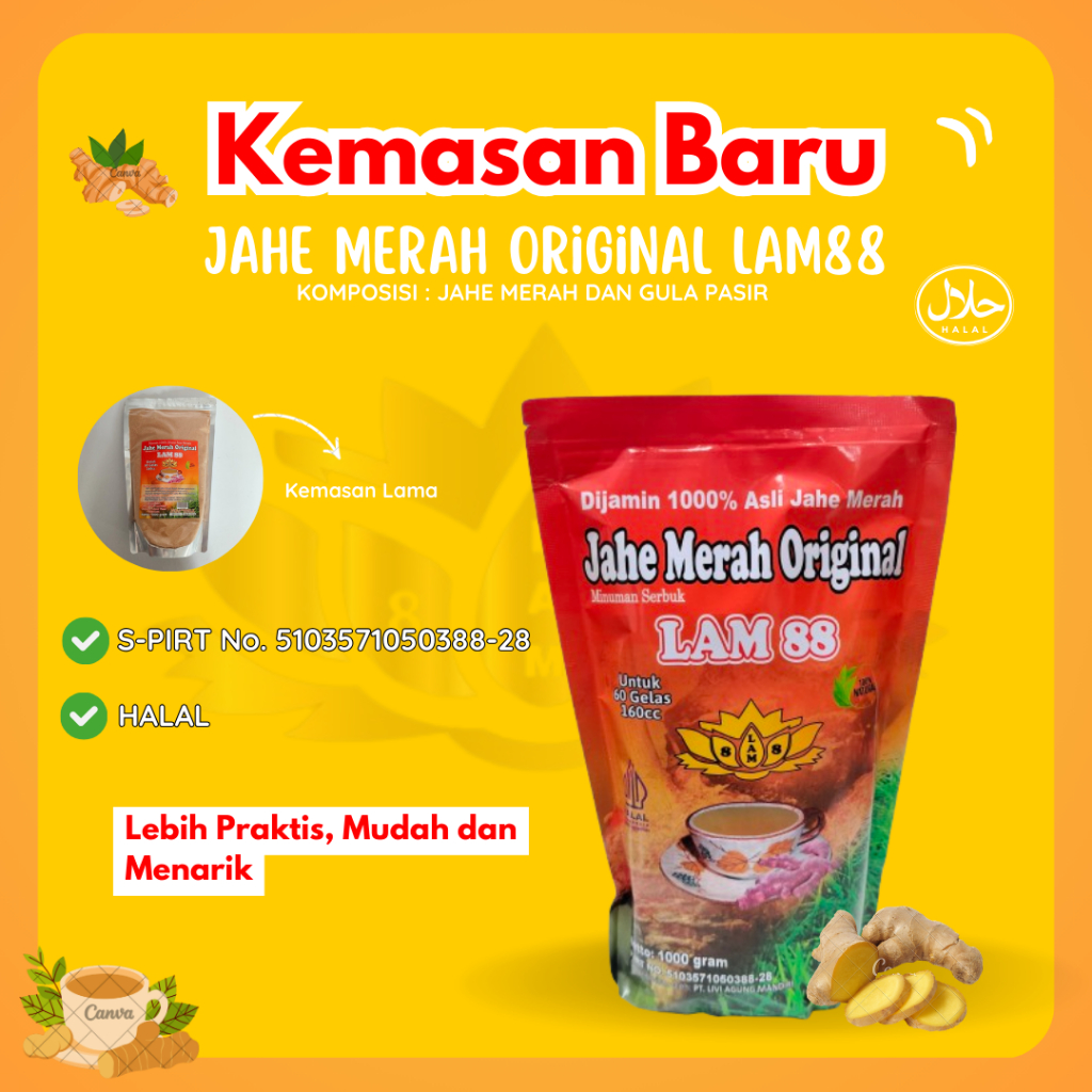 

JAHE MERAH ORIGINAL INSTAN SIAP SEDUH MERK LAM88