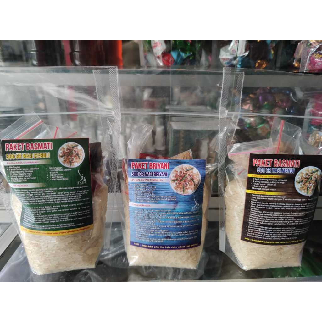 

paket basmati plus bumbu nasi kebuli mandhi briyani 500gr