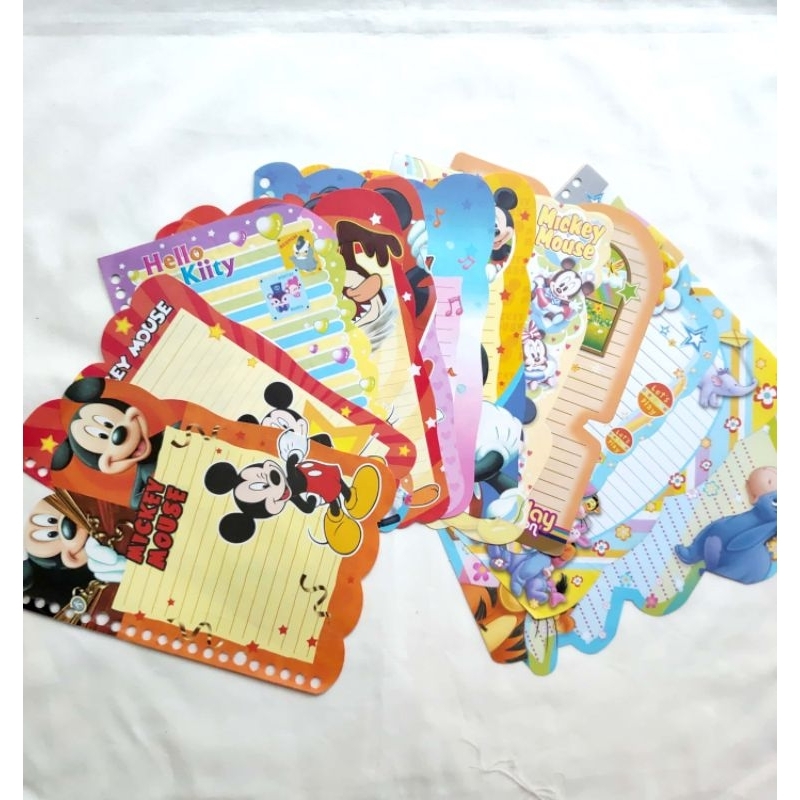 (HARGA PER LEMBAR) Kertas Binder Non Harvest / Loose Leaf / Kertas File - Mix Disney Series Vol. 1