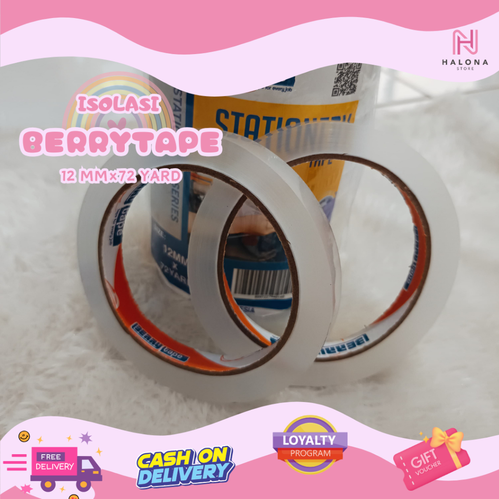 

1 pcs Isolasi Berry Tape 12mm×72 yard