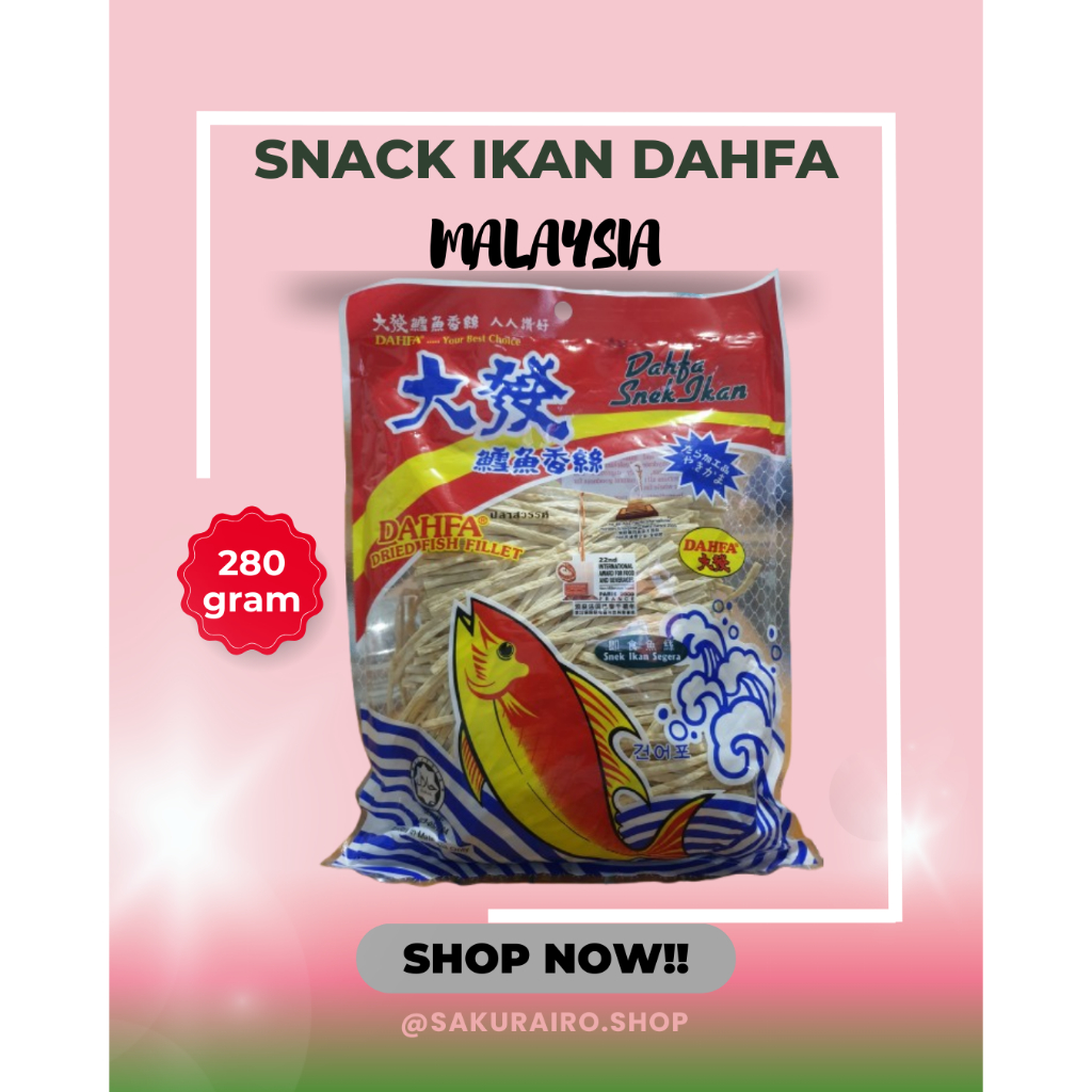 

SNACK IKAN DAHFA MALAYSIA UKURAN 280GRAM|DAHFA DRIED FISH FILLED