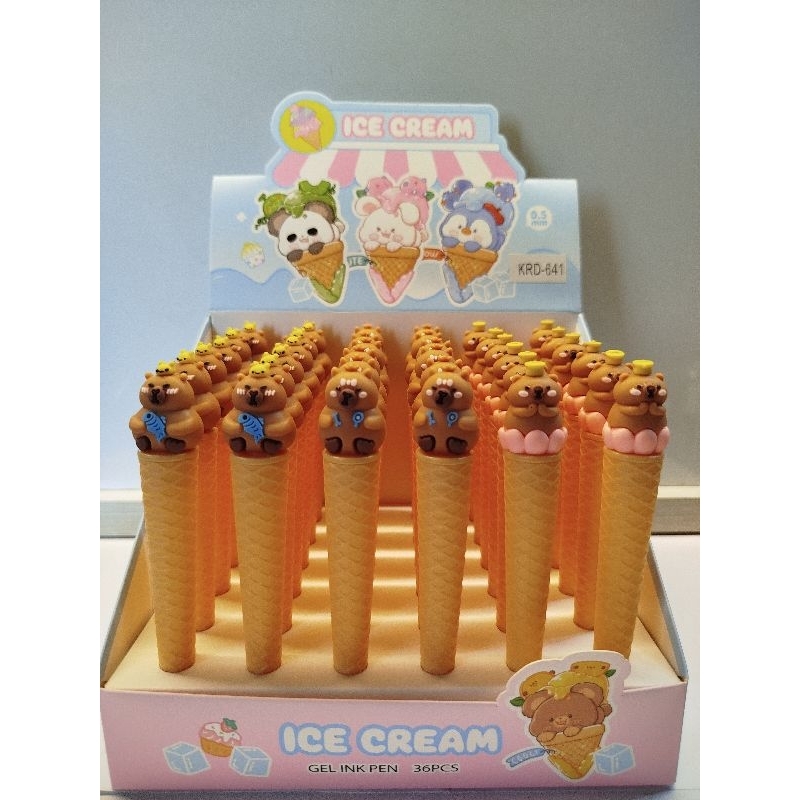 

Pulpen Unik Cone Ice Cream Capybara Kuromi Cinnamoroll Ecer 12pcs || Pulpen Gel