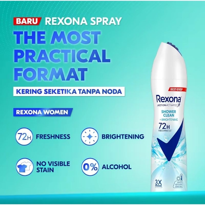 Rexona Women Antiperspirant Deodorant Spray Shower Clean 135ml
