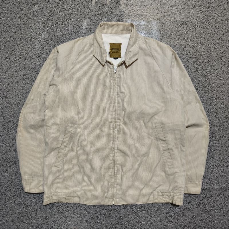 Work Jacket Bomber Stripe Vintage Boxy Casual Second