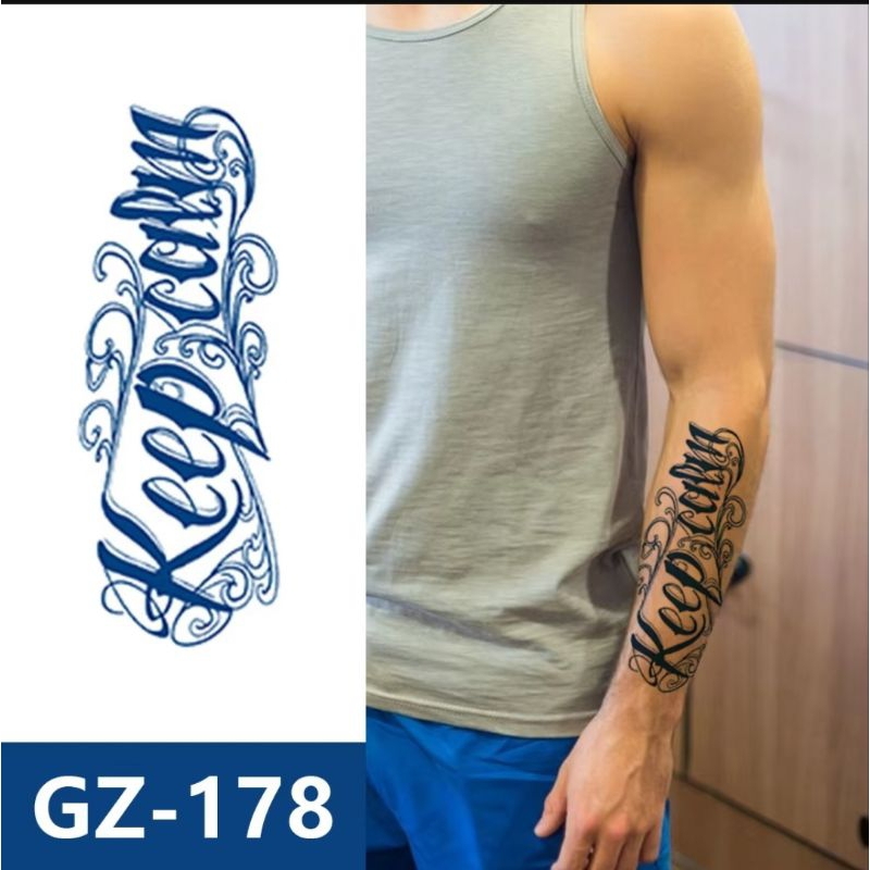 MB Fruit Ink Tatto Temporer Tahan Lama Semi Permanen Motif TULISAN KEEP CALM SERI GZ 178 Temporary T