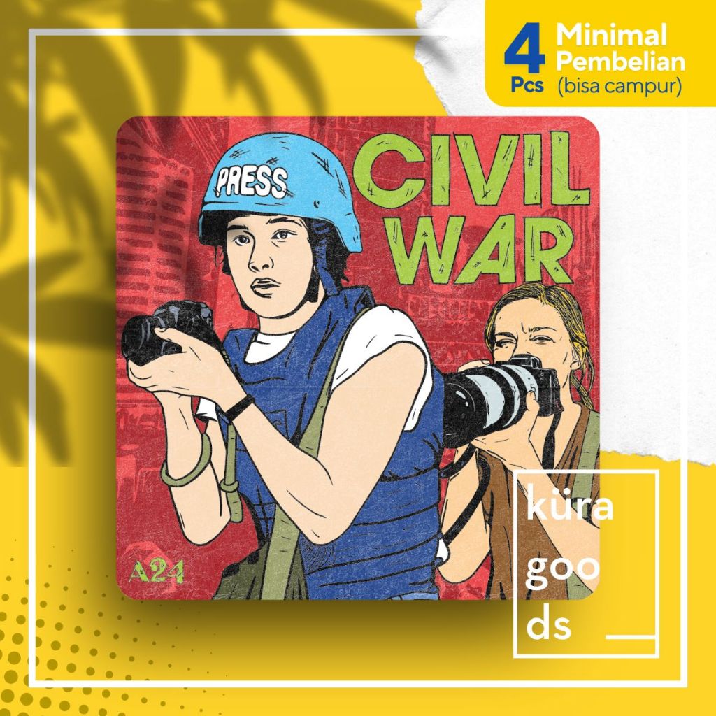 

Sticker Film Civil War | Stiker Laptop Aesthetic Vinyl Fanart Movie A24
