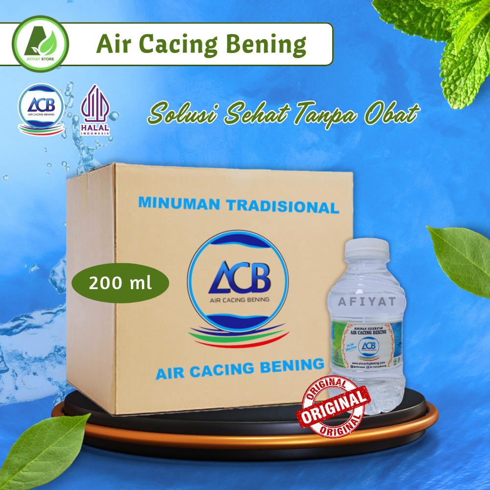 

(1 Dus 200 ml) Air Cacing Bening ACB Minuman Tradisional Ekstrak Cacing 40 Botol