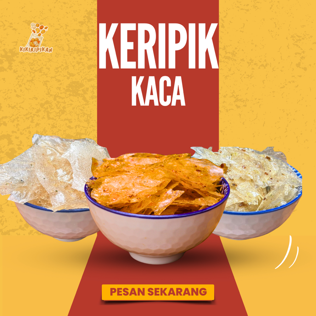 

Kikiripikan - Keripik Kaca - Original, Cabe Merah, Cabe Hijau